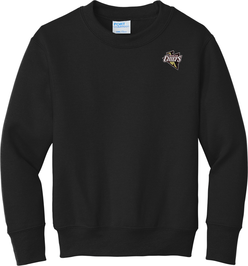 Mercer Chiefs Youth Core Fleece Crewneck Sweatshirt