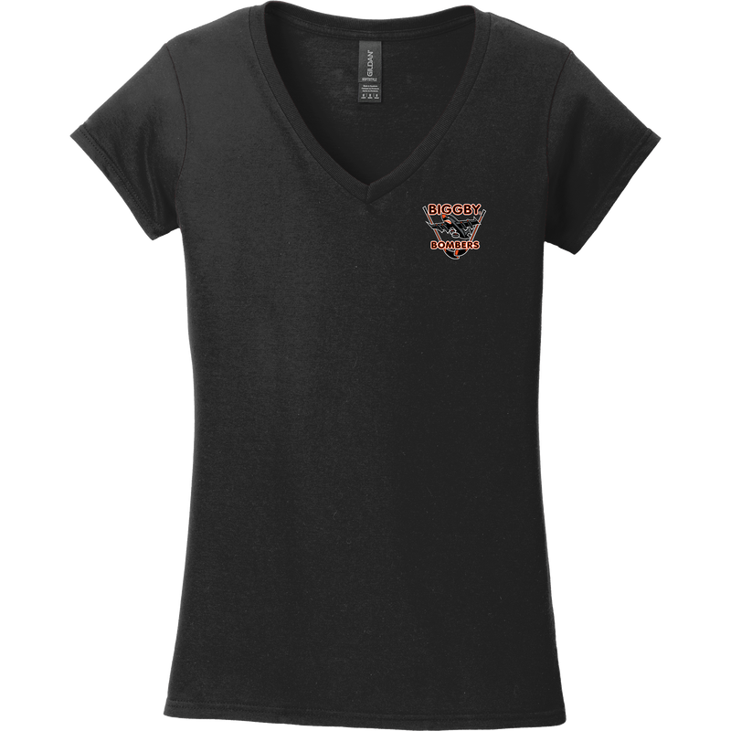 Biggby Bombers Softstyle Ladies Fit V-Neck T-Shirt