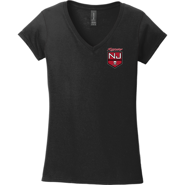 NJ Raiders Softstyle Ladies Fit V-Neck T-Shirt