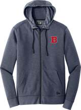 CT Bobcats New Era Tri-Blend Fleece Full-Zip Hoodie