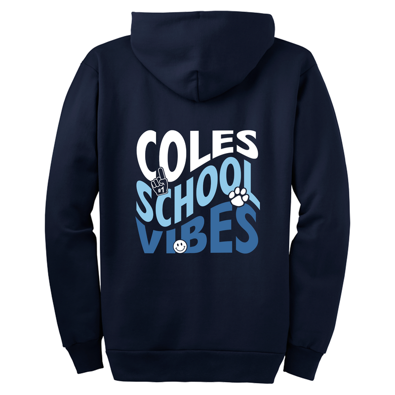 Coles Elementary "Coles Vibes" Full-Zip Hooded Sweatshirt